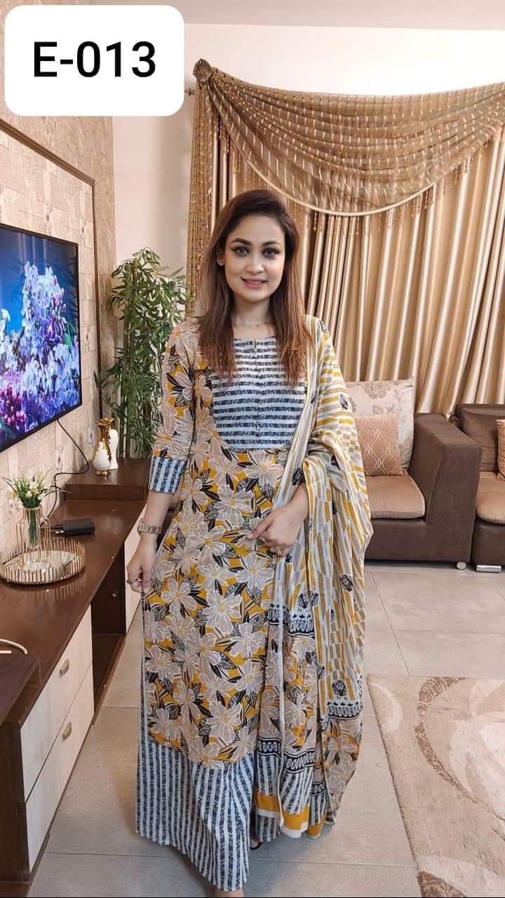 আনস্টিজ স্ক্রিন প্রিন্ট থ্রি-পিস