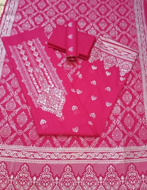 কাতান স্ক্রিন প্রিন্ট থ্রি পিস