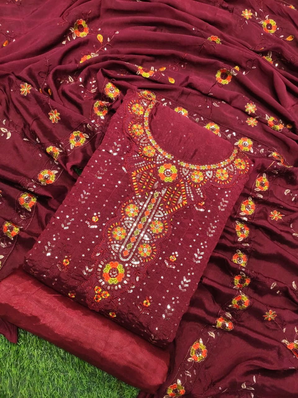 Premium Unstitched Three Piece