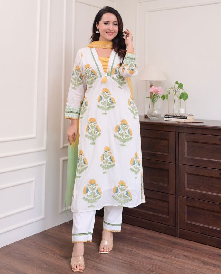 সুতি থ্রী-পিস