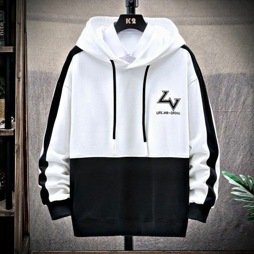 Stylish Color Combined Hoodie