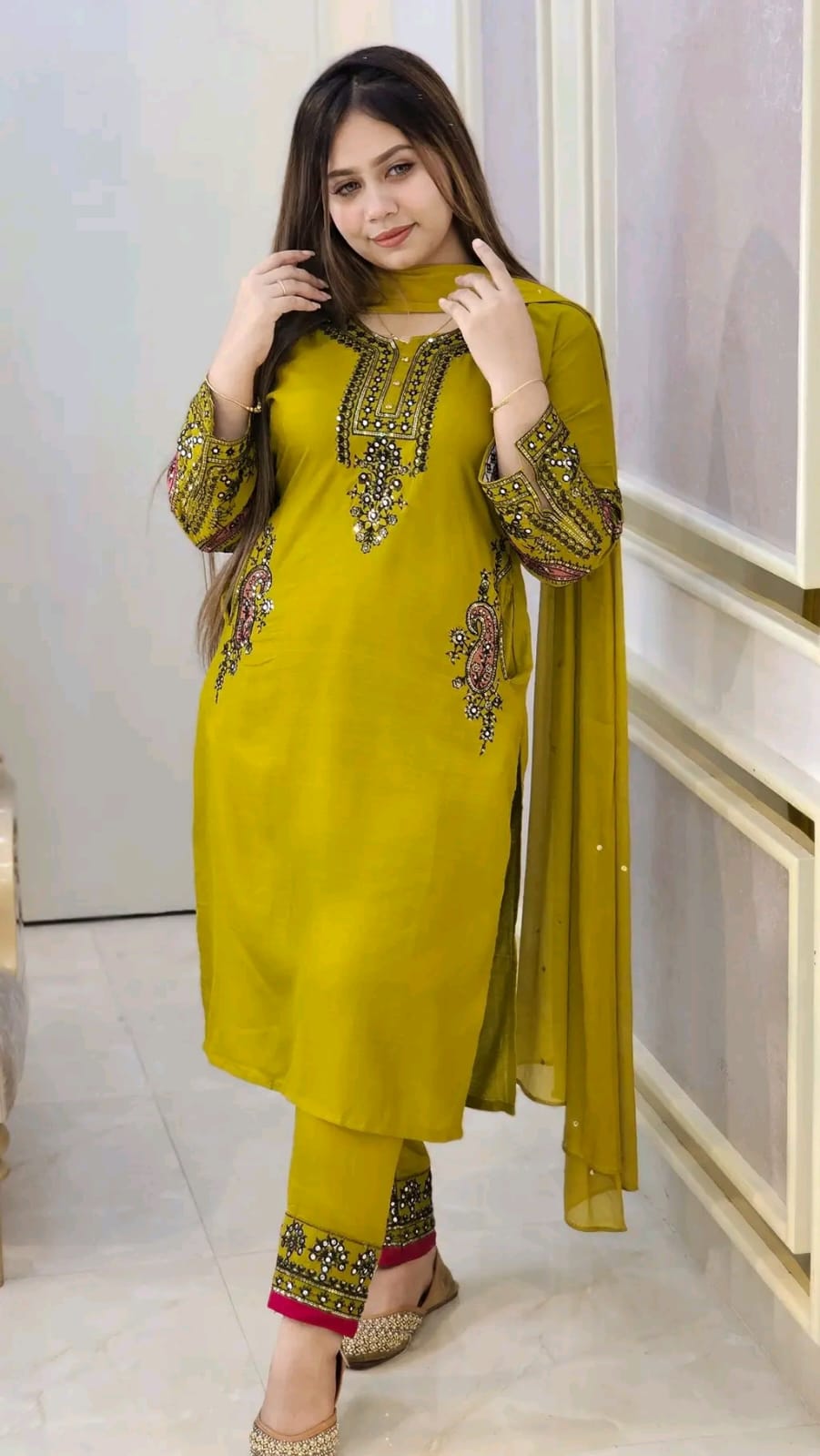 premium quality digital print olive 3pices