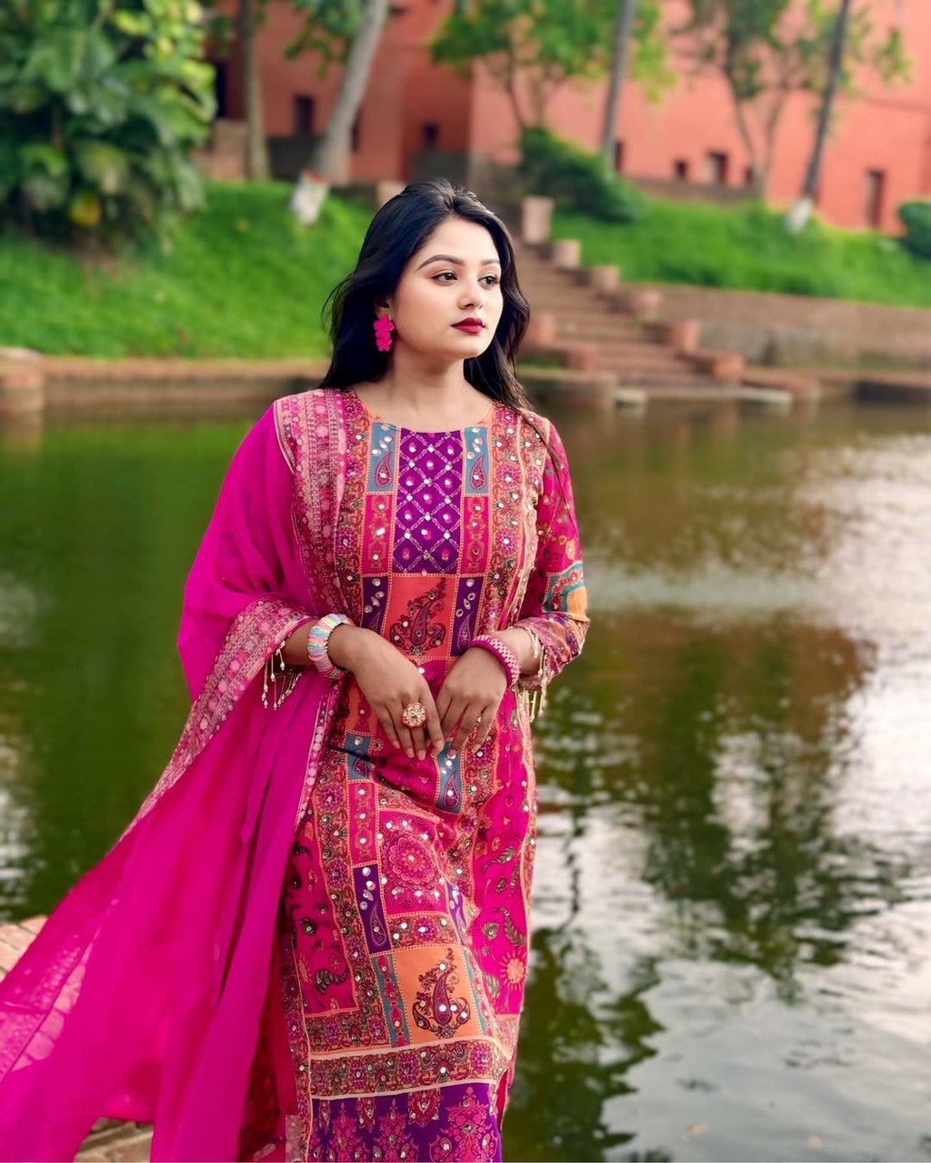 Georgette Readymade Three Piece