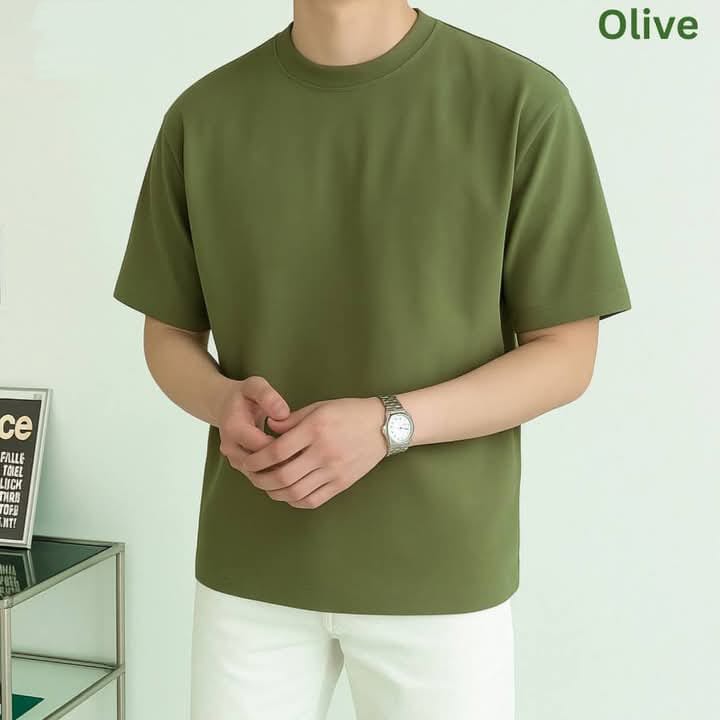 Premium Cotton Drop Shoulder Solid Tshirt