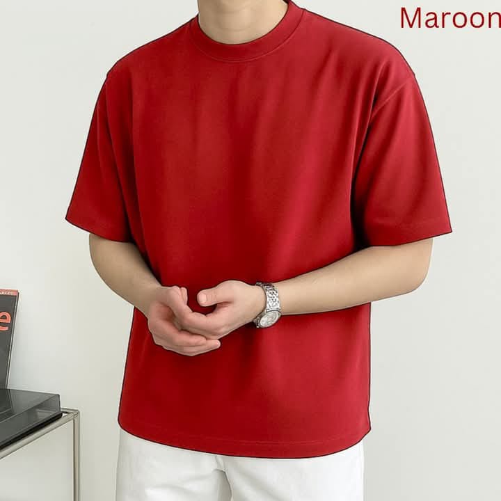 Premium Cotton Drop Shoulder Solid Tshirt