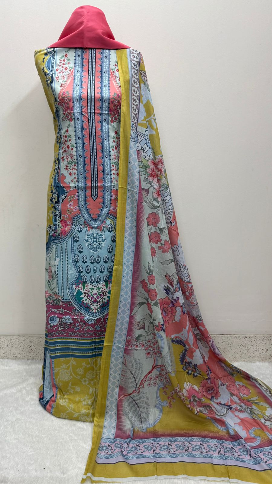 Digital Print Cotton Three Piece