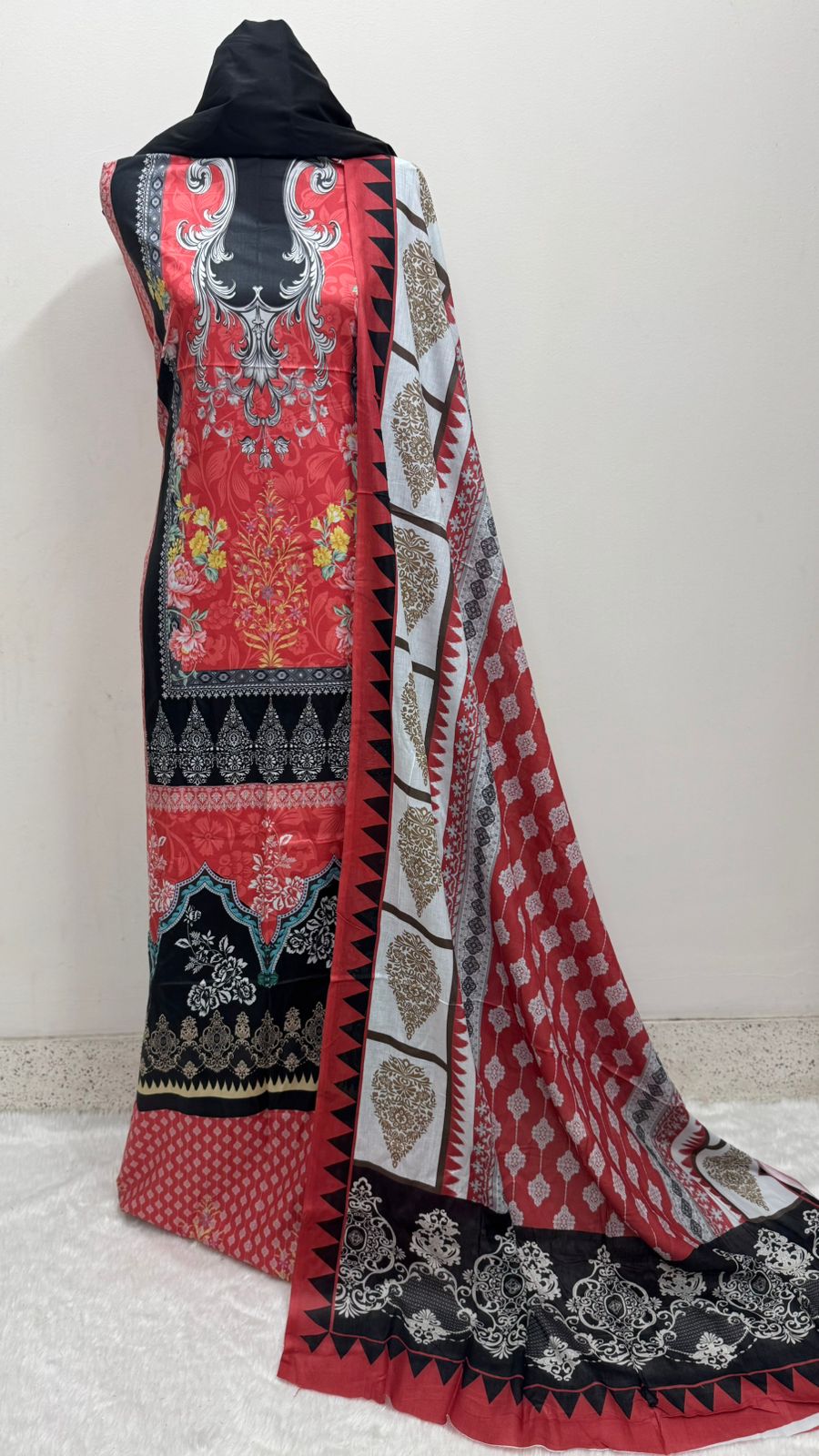 Digital Print Cotton Three Piece