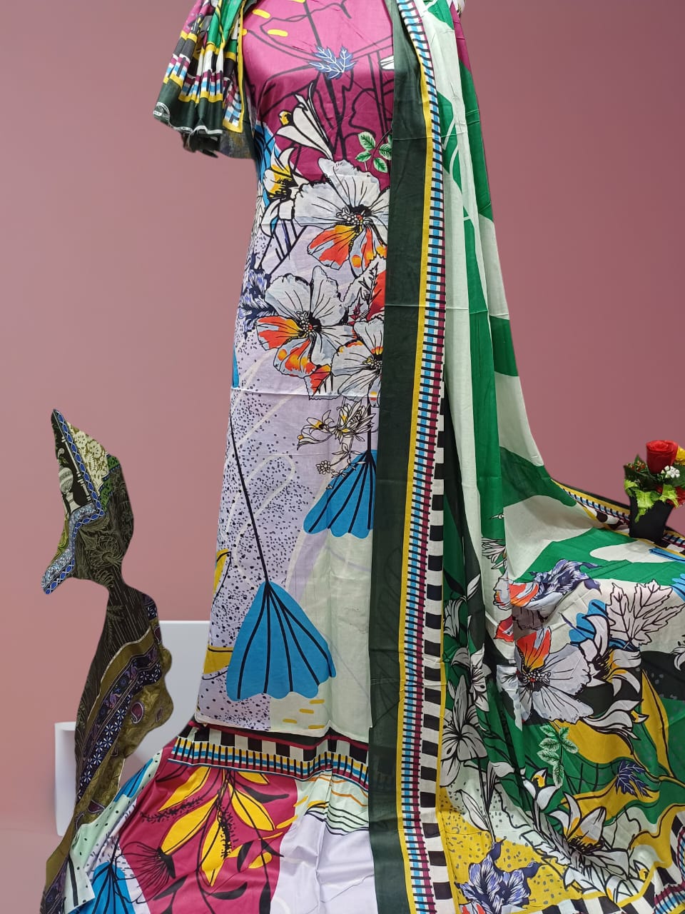 ডিজিটাল প্রিন্ট কটন থ্রি পিস