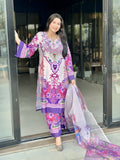 Ready Made Pure dubai silk Digital Print Three Piece