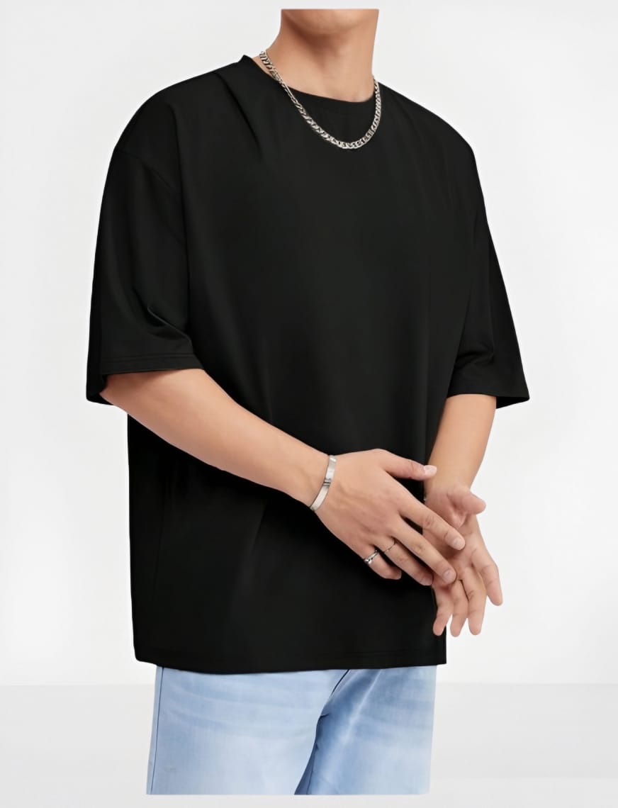 Premium Cotton Drop Shoulder Solid Tshirt