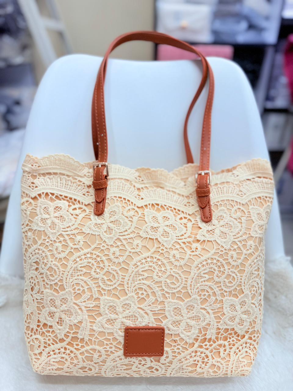 premium check tote bag