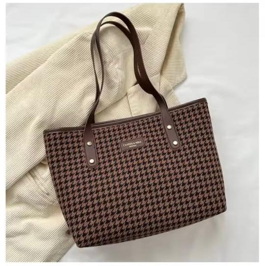 premium check tote bag