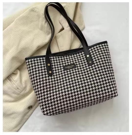 premium check tote bag