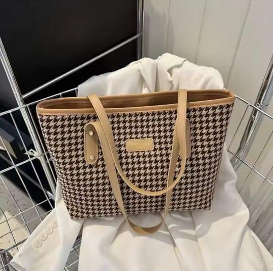 premium check tote bag