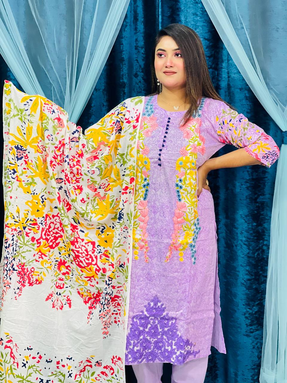 নতুন প্রিমিয়াম কটন থ্রি পিস