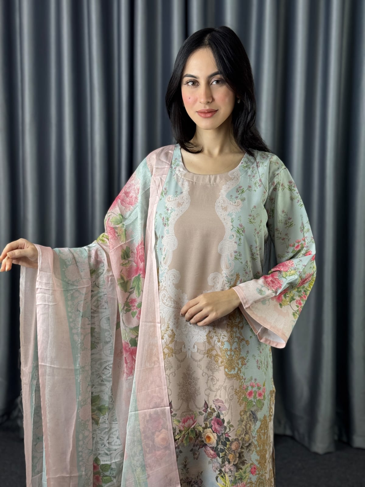 নতুন ডিজিটাল প্রিন্ট থ্রি পিস