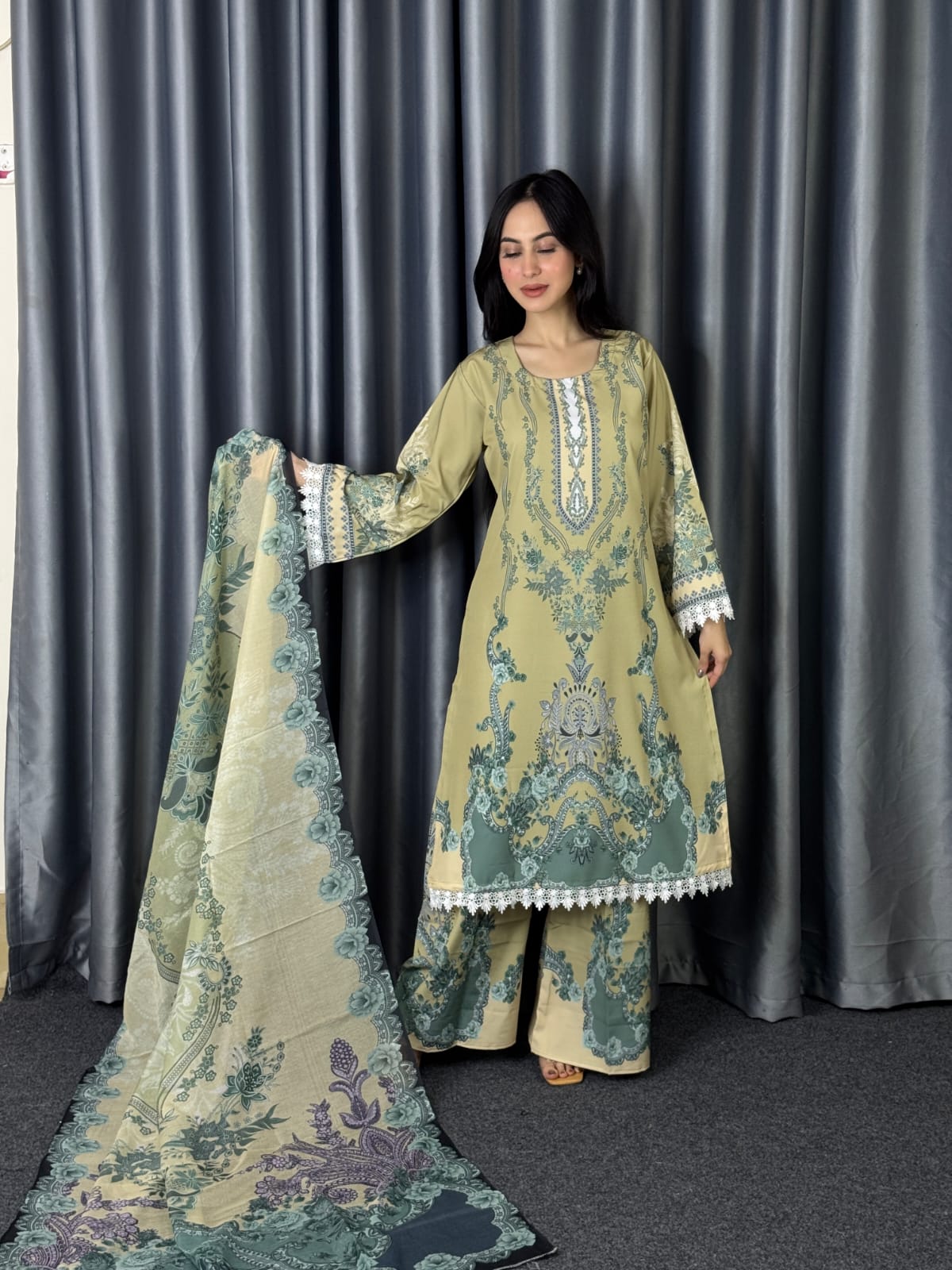 নতুন ডিজিটাল প্রিন্ট থ্রি পিস