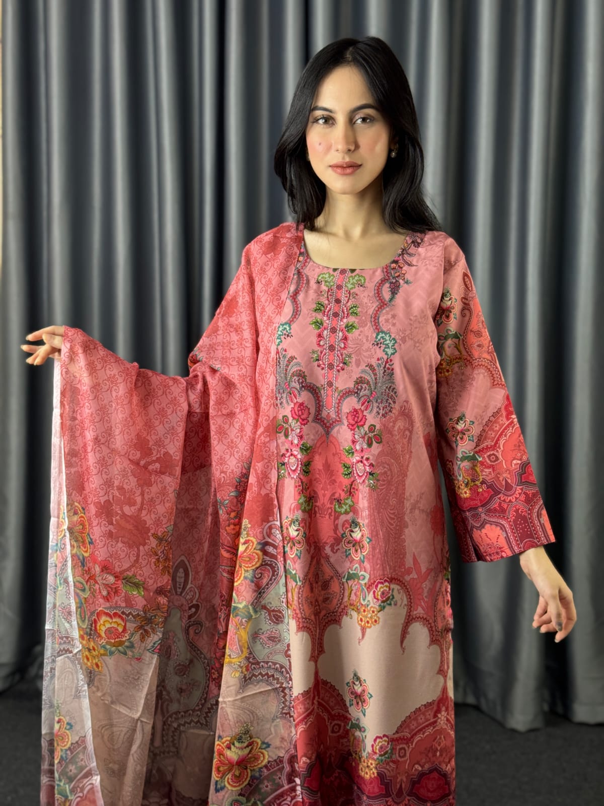 নতুন ডিজিটাল প্রিন্ট থ্রি পিস