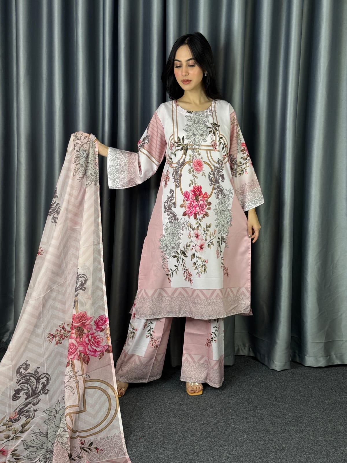 নতুন ডিজিটাল প্রিন্ট থ্রি পিস