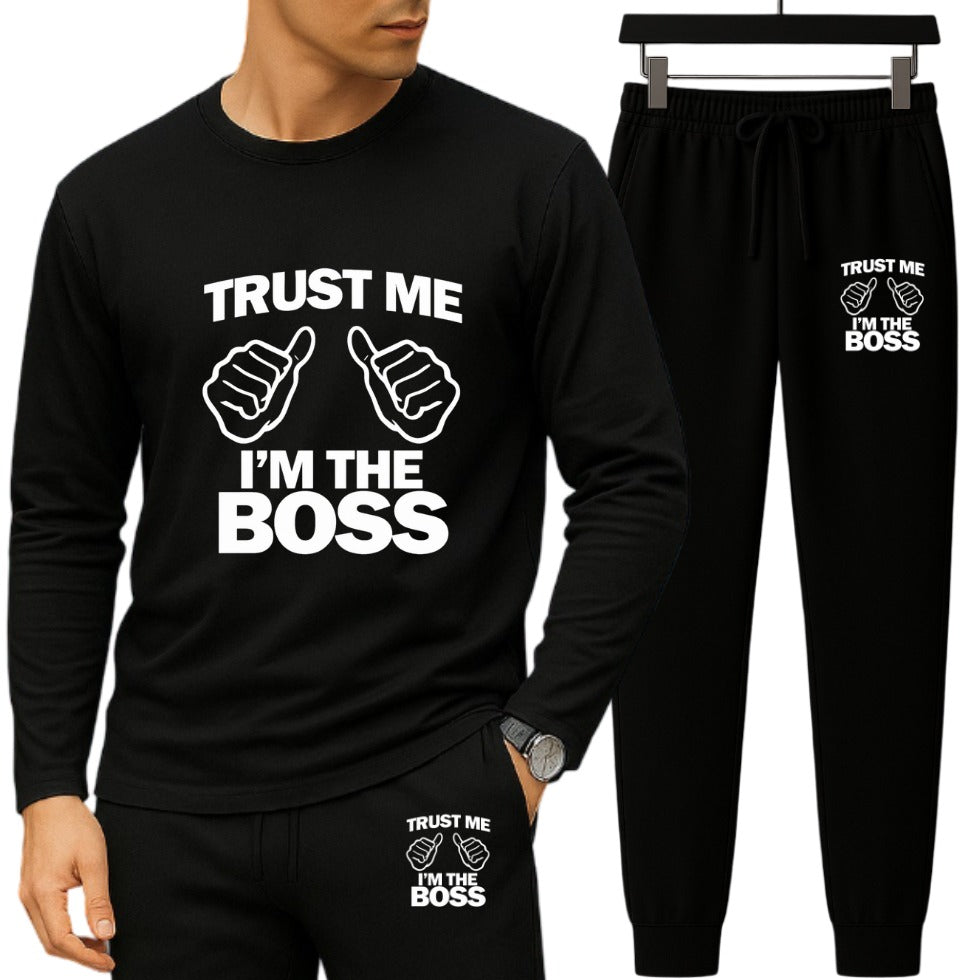 Long Sleeve Drop Shoulder Tshirt and Trouser Set